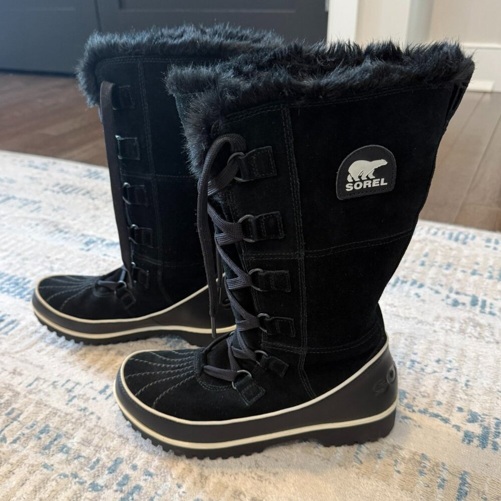 Sorel Tivoli High II Winter Waterproof Rain and Snow Boots Black Womens Size 8